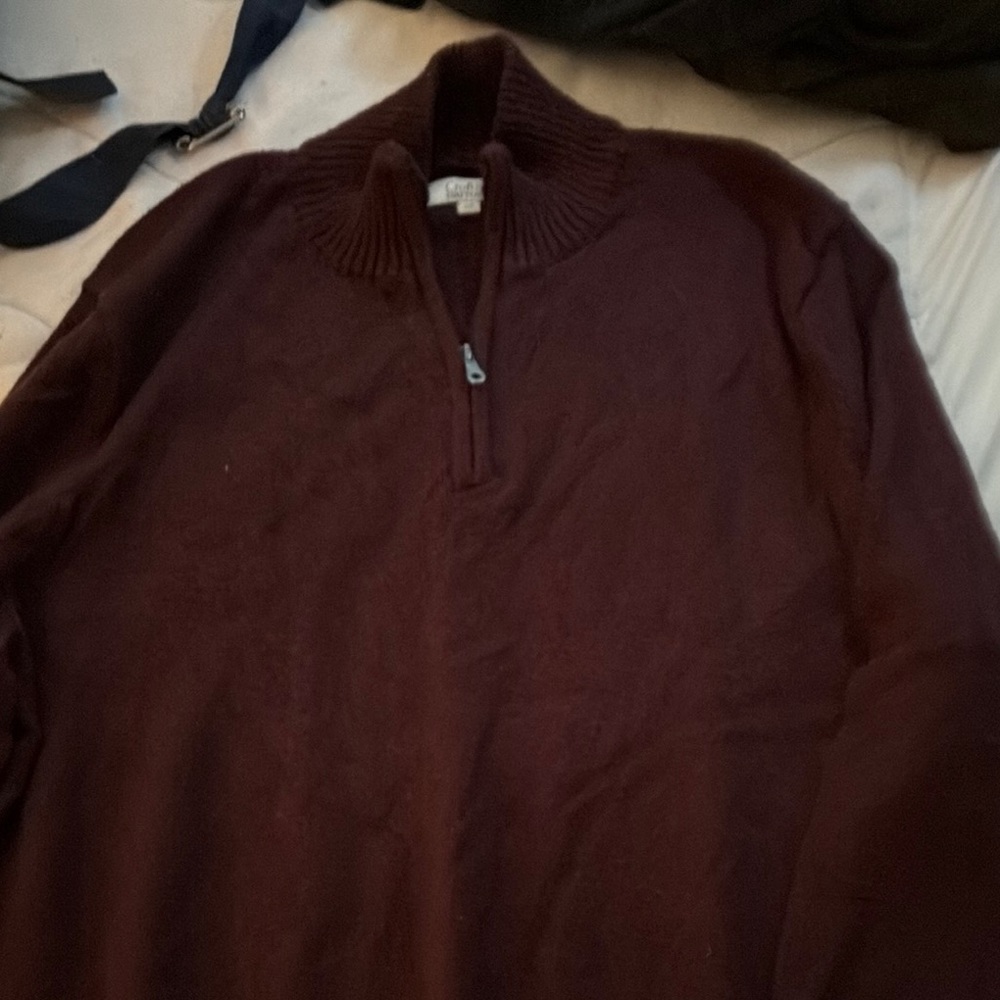Men's Burgundy Half-Zip Sweater